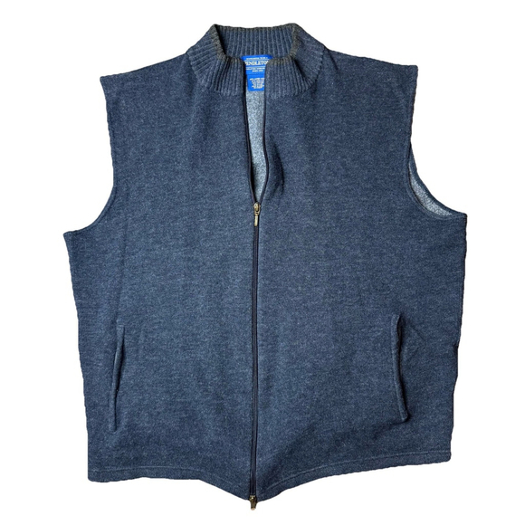 Pendleton Lambswool Men's Full Zip Sweater Vest Jacket Size XL Maroon Navy Blue - Picture 1 of 7